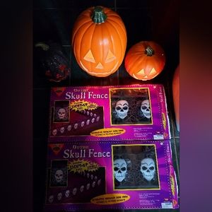Halloween Decor Bundle!!!! 3 Jack o Lanterns & 2 Gothic Skull Fence! 🎃